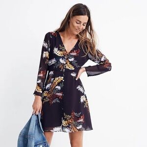 Madewell Lilyblossom Button-Front Dress in Blooming Oasis
